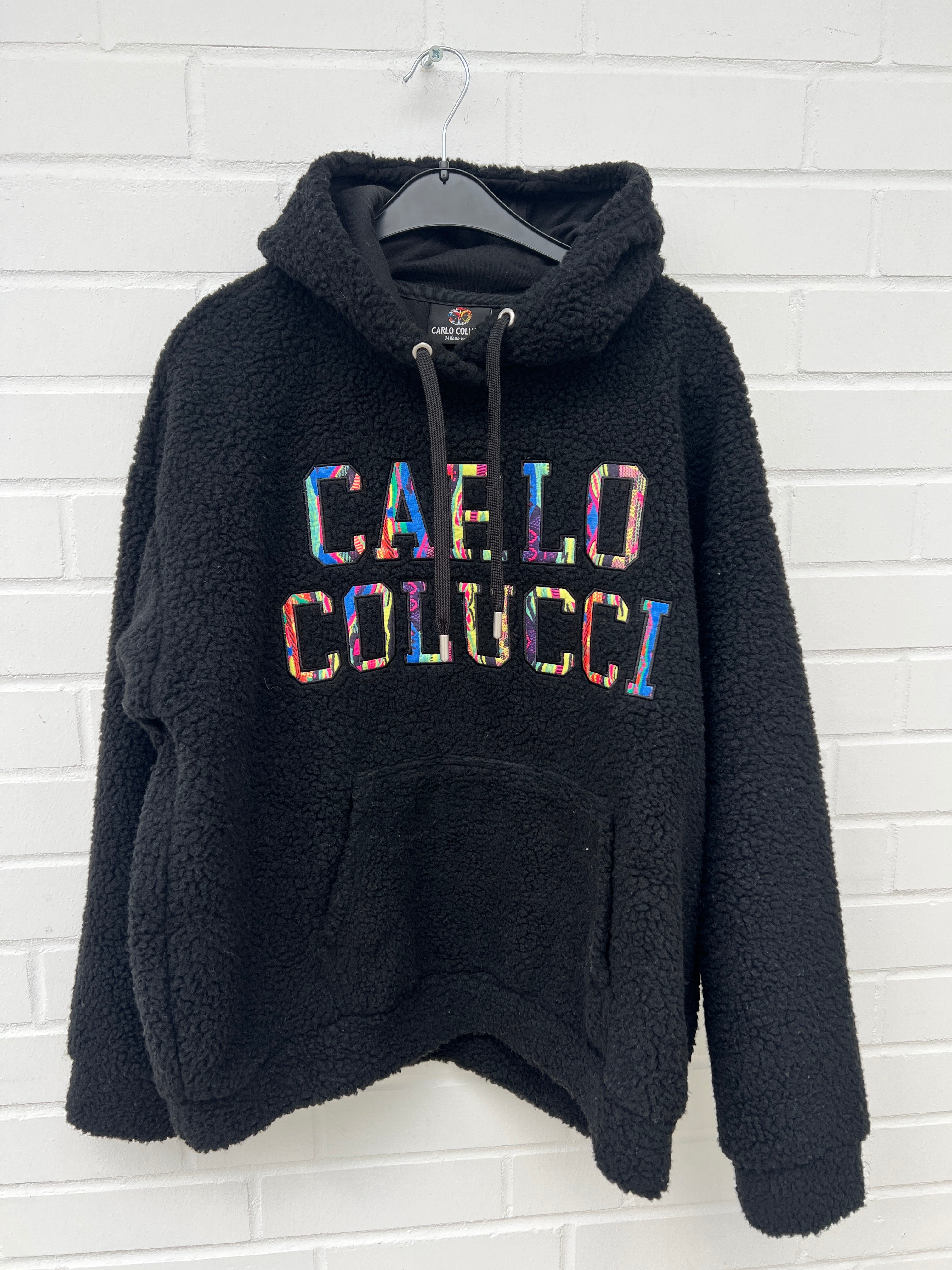 Carlo Colucci Teddy Hoodie schwarz