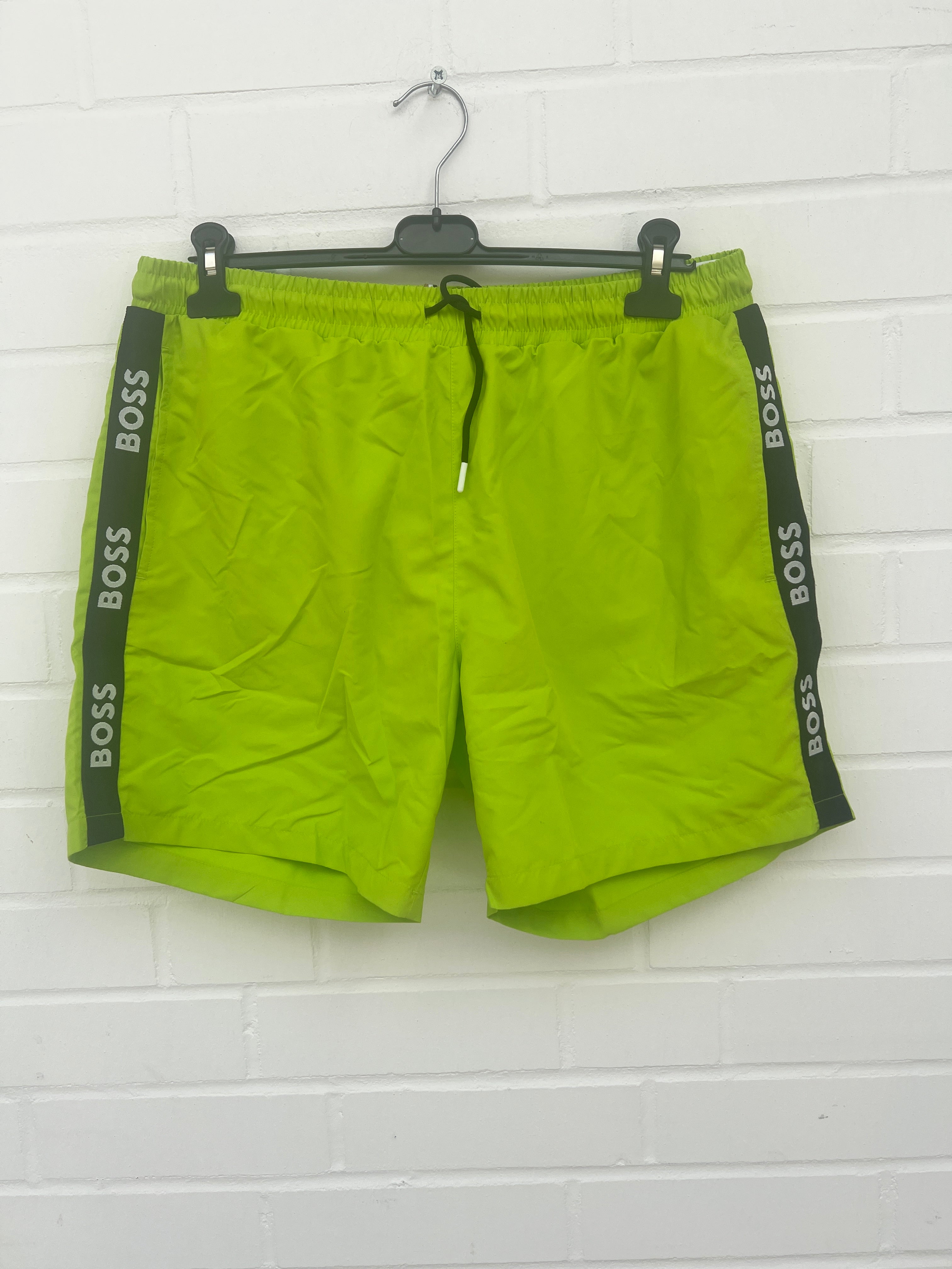 Badehose neongrün schwarz logo Gr.L