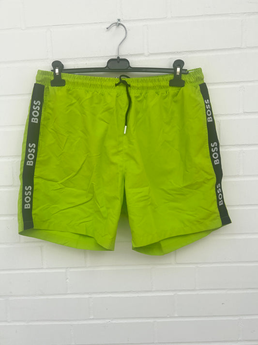 Badehose neongrün schwarz logo Gr.L