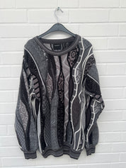 (118) Carlo Colucci 3D Strickpullover Pullover grau schwarz C13301 COL 20