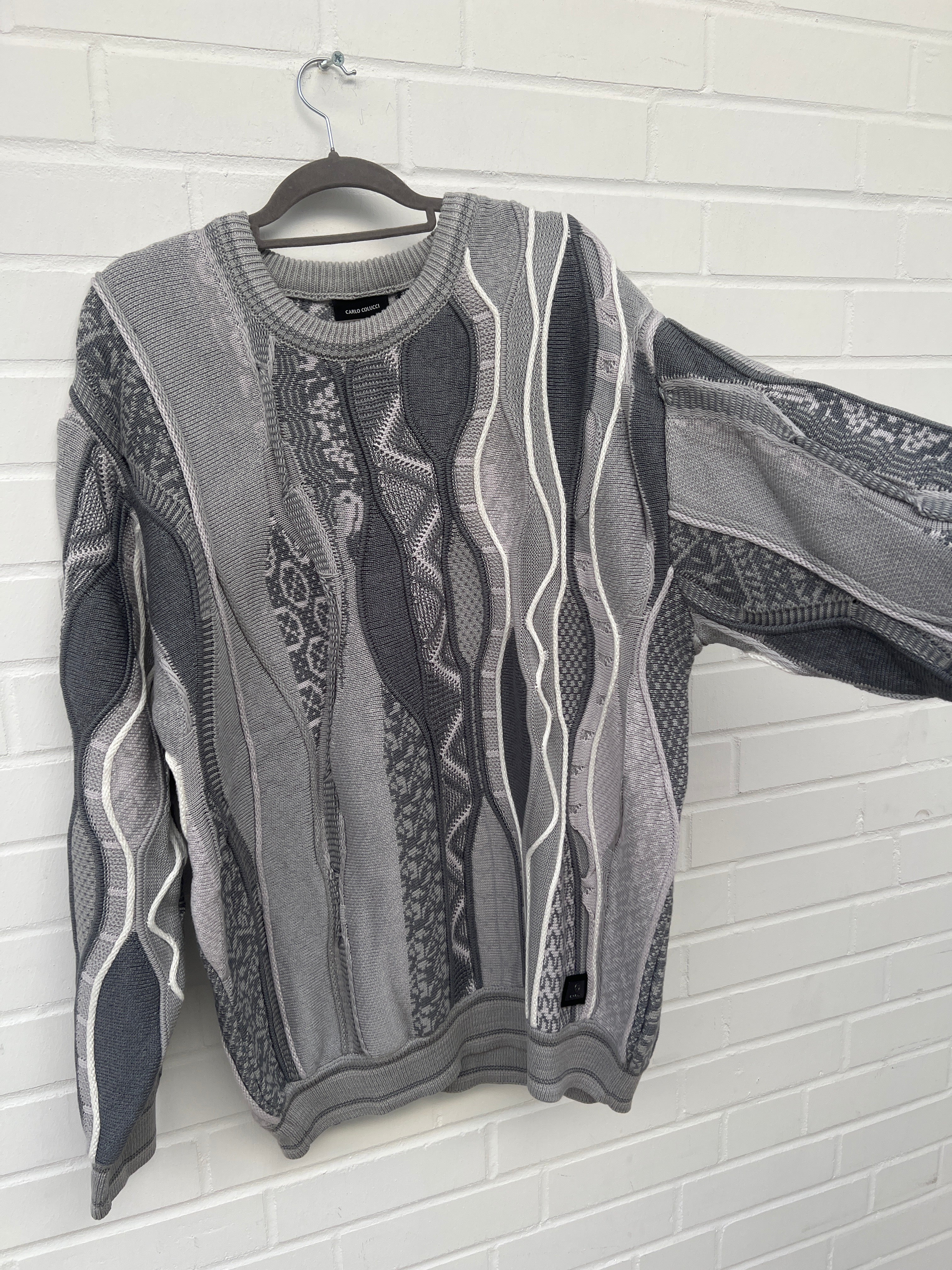 Carlo Colucci 3D Strickpullover Pullover grau C13301 COL25