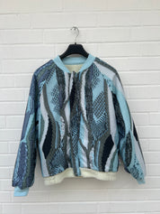 Carlo Colucci Teddy Bomberjacke Creme zweiseitig Wendejacke