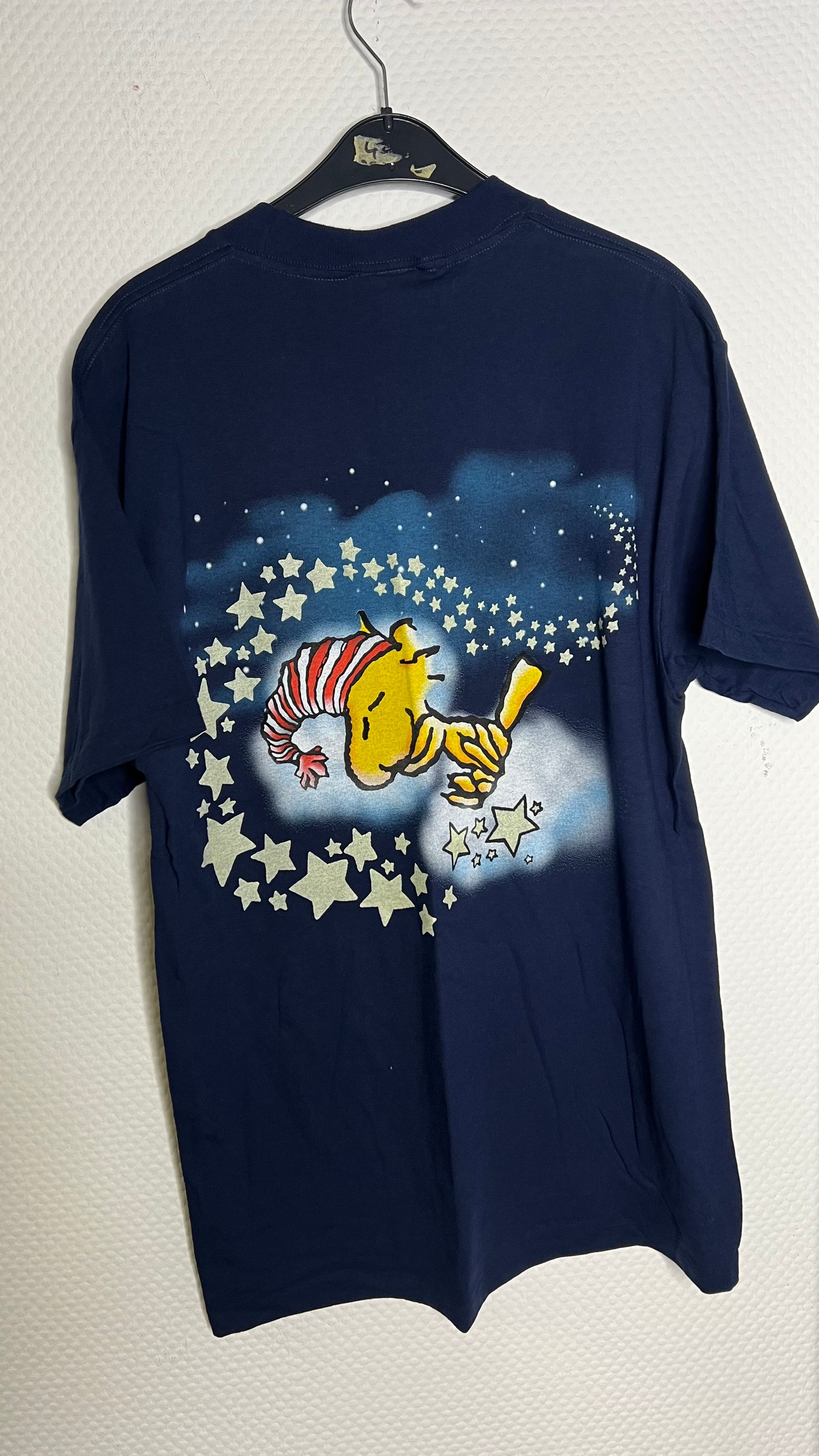 Vintage Glow in the Dark Sleepy Snoopy  Tshirt navy Gr.L 1980