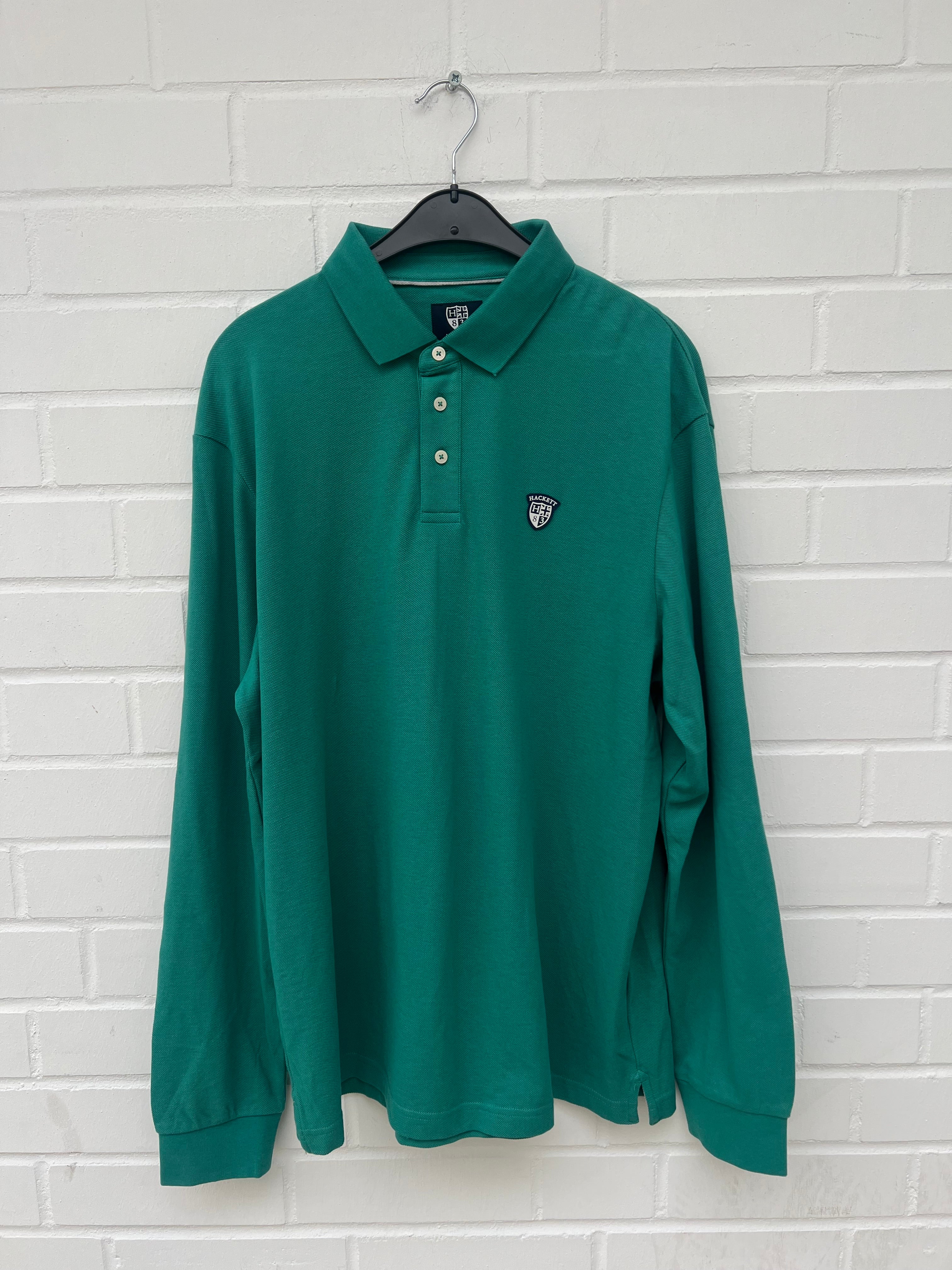 HACKETT LONDON Poloshirt Long Sleeve 100% Cotton grün
