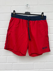 Badehose rot dunkelblau logo Gr.M
