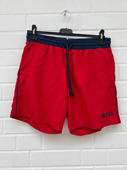 Badehose rot dunkelblau logo Gr.M