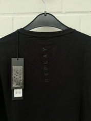 REPLAY Long Sleeve V-Neck Shirt black 100% Cotton GrM
