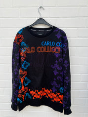 (81) Carlo Colucci Sweatshirt schwarz muster