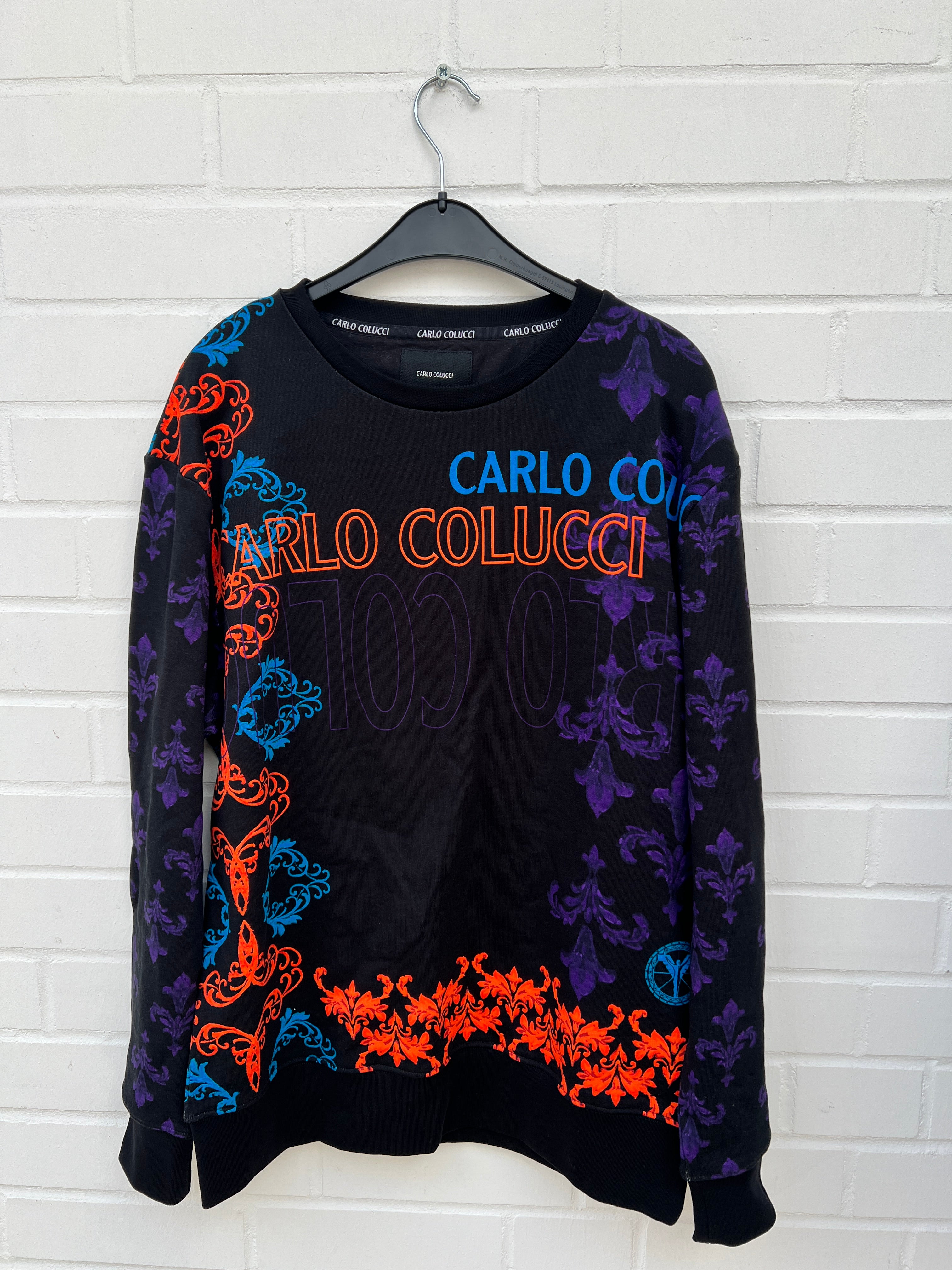 (81) Carlo Colucci Sweatshirt schwarz muster