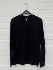 REPLAY Long Sleeve V-Neck Shirt black 100% Cotton GrM
