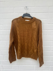 Vero Moda Aware Pullover mit Zopfmuster khaki braun GrM