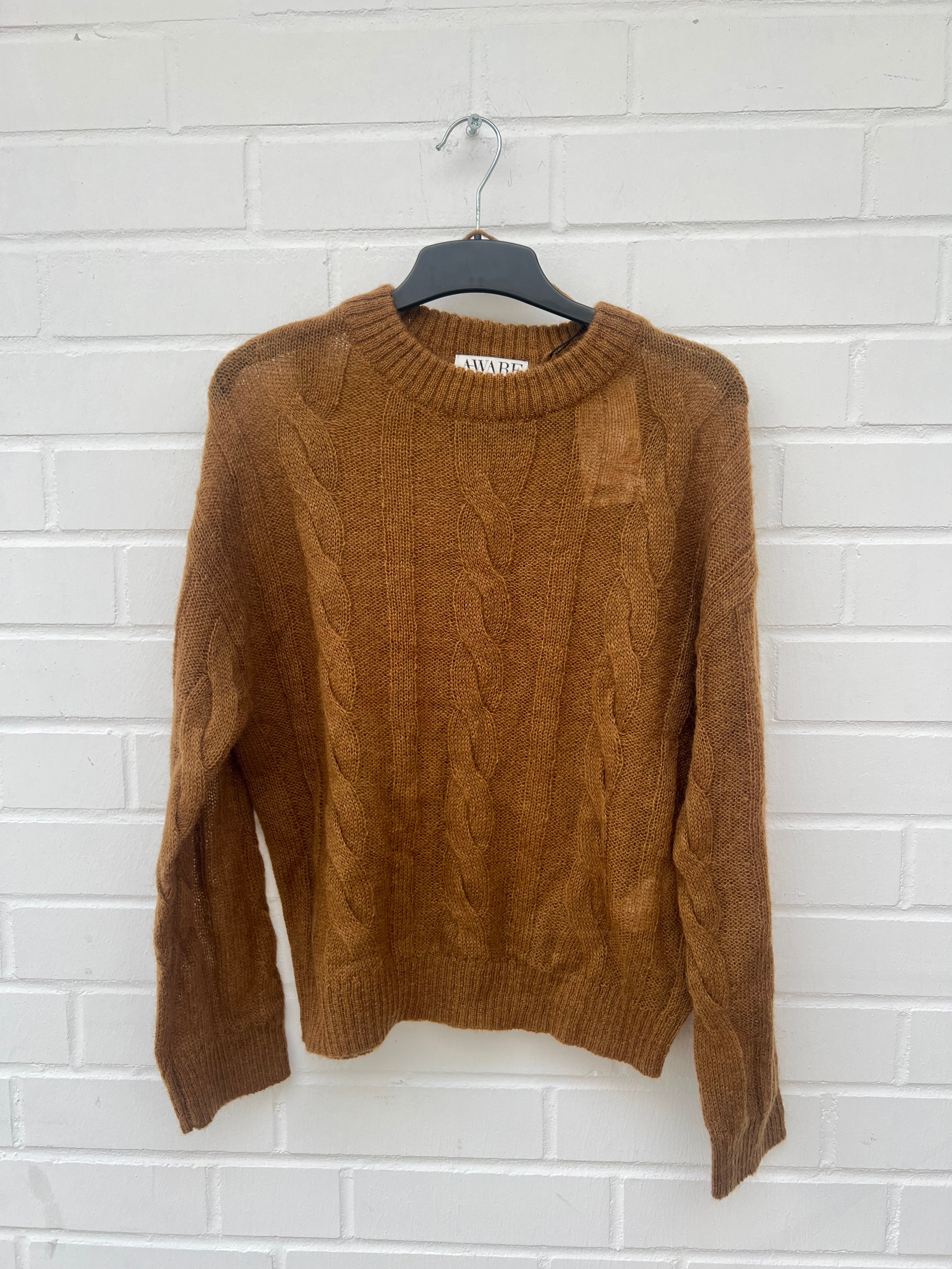 Vero Moda Aware Pullover mit Zopfmuster khaki braun GrM