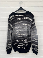 (179) Carlo Colucci Pullover schwarz grau