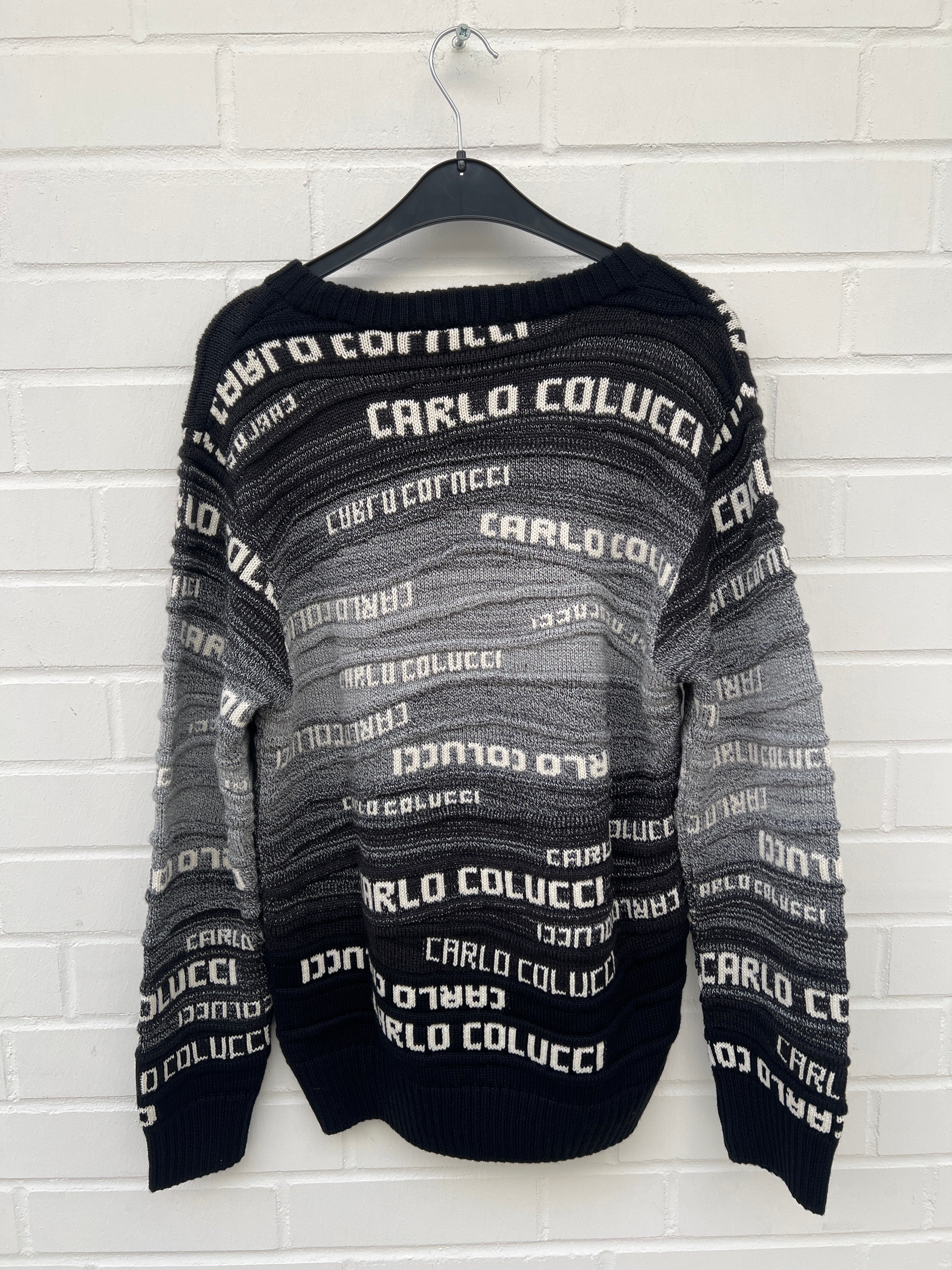 (179) Carlo Colucci Pullover schwarz grau