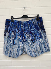 (160) Carlo Colucci Badehose blau muster