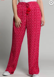 (U17) Ulla Popken Hose rot/weiß 807491 530