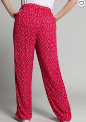 (U17) Ulla Popken Hose rot/weiß 807491 530