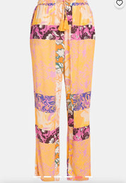 Ulla Popken Hose Gelb/Pink 809564 808 -U2-