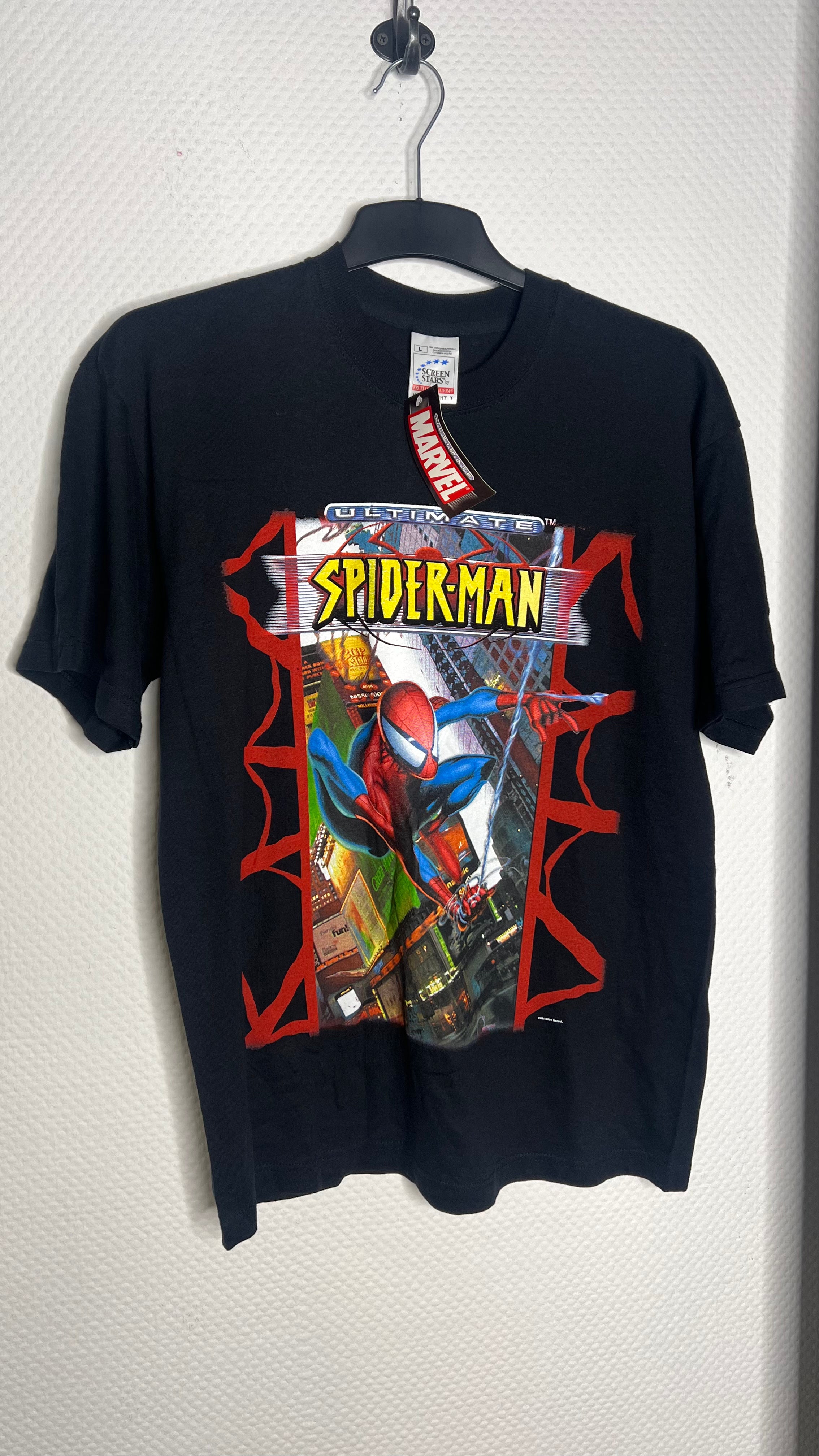 Ultimate Marvel 2001 Vintage Original Hang Tag Spiderman Gr. L Screen Stars