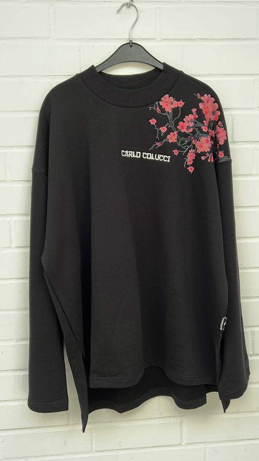 (95) Carlo Colucci Unisex Sweatshirt schwarzmuster Gr.XXL/3XL/4XL