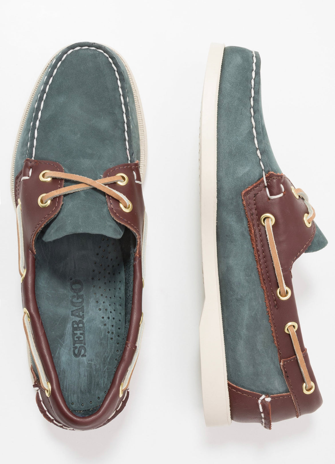 SEBAGO chaussure bateau taille 41 homme bleu marine/marron foncé