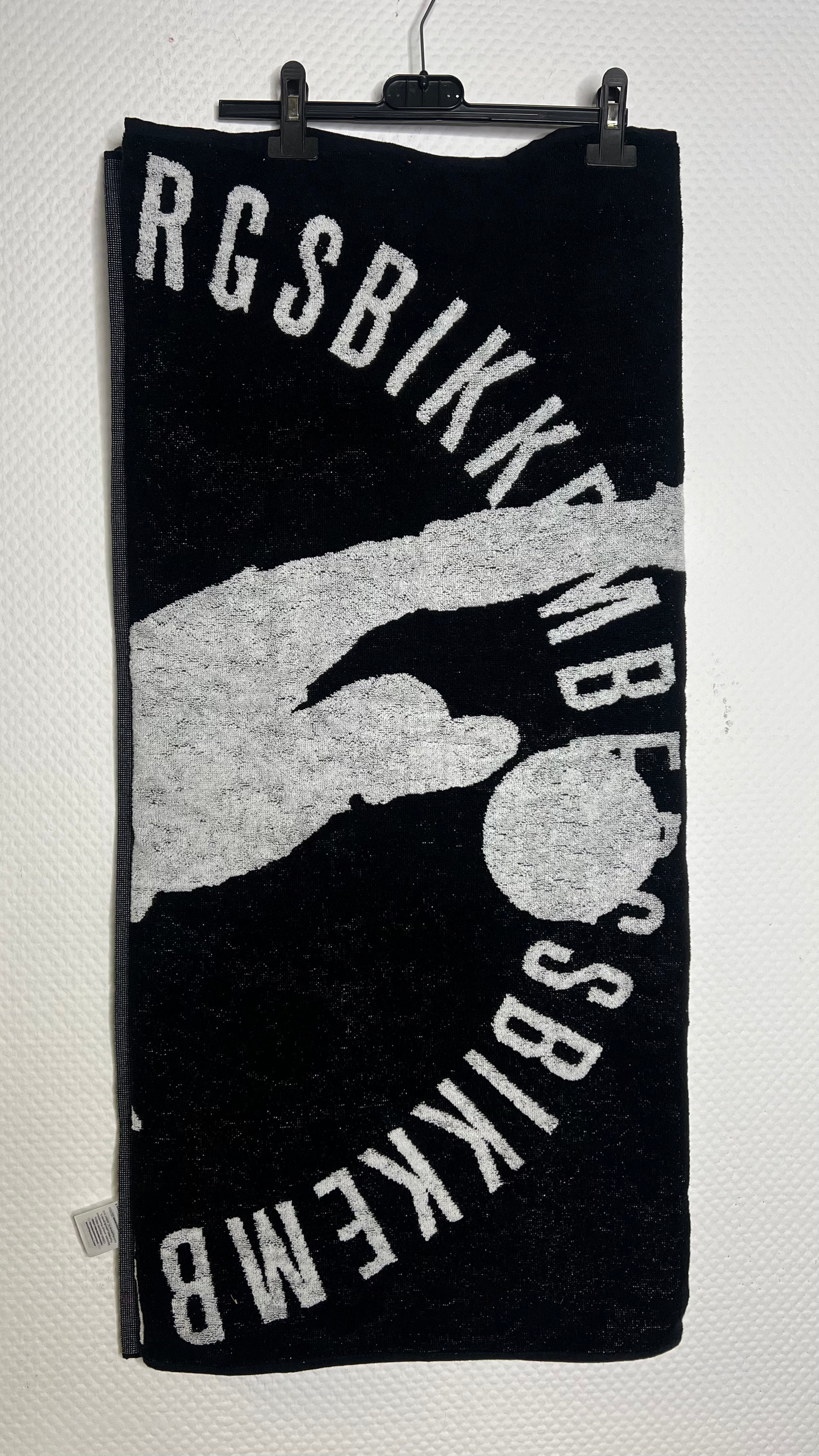 Bikkembergs Beachwear Strandhandtuch 100% Baumwolle Handtuch Schwarz / Weiß / Navy / Gelb