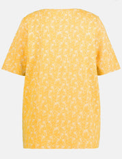 Ulla Popken T-Shirt Gelb Muster Gorilla 808469 661 (U25)