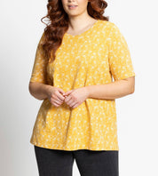 Ulla Popken T-Shirt Gelb Muster Gorilla 808469 661 (U25)