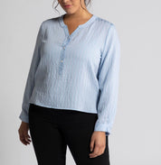 Ulla Popken Hemd Blau/Weiß 790044 700 (U25)