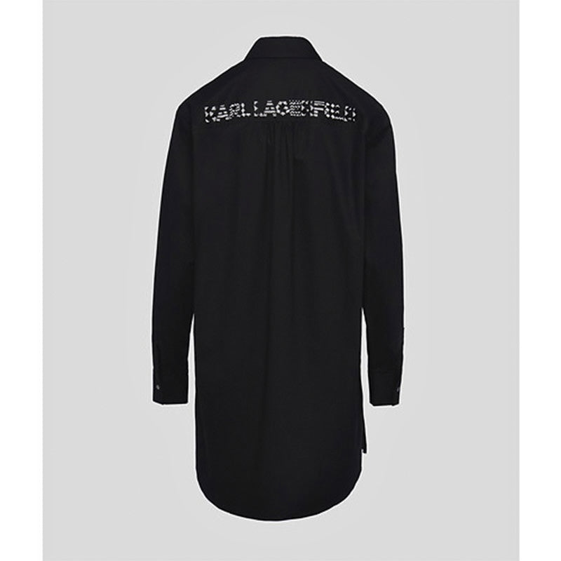 KARL LAGERFELD Tunic Shirt Hemdkleid 100% Cotton schwarz