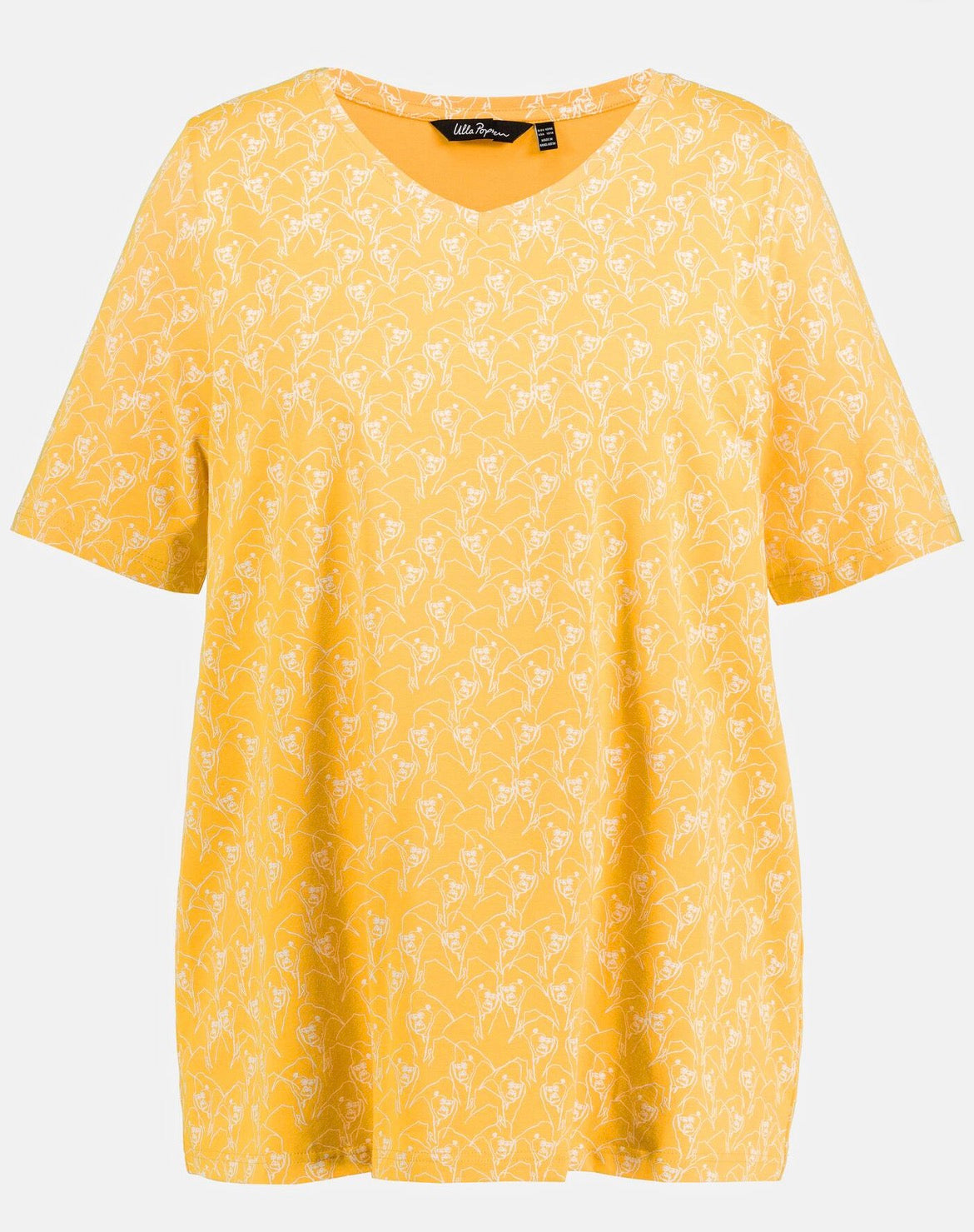 Ulla Popken T-Shirt Gelb Muster Gorilla 808469 661 (U25)