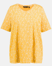 Ulla Popken T-Shirt Gelb Muster Gorilla 808469 661 (U25)