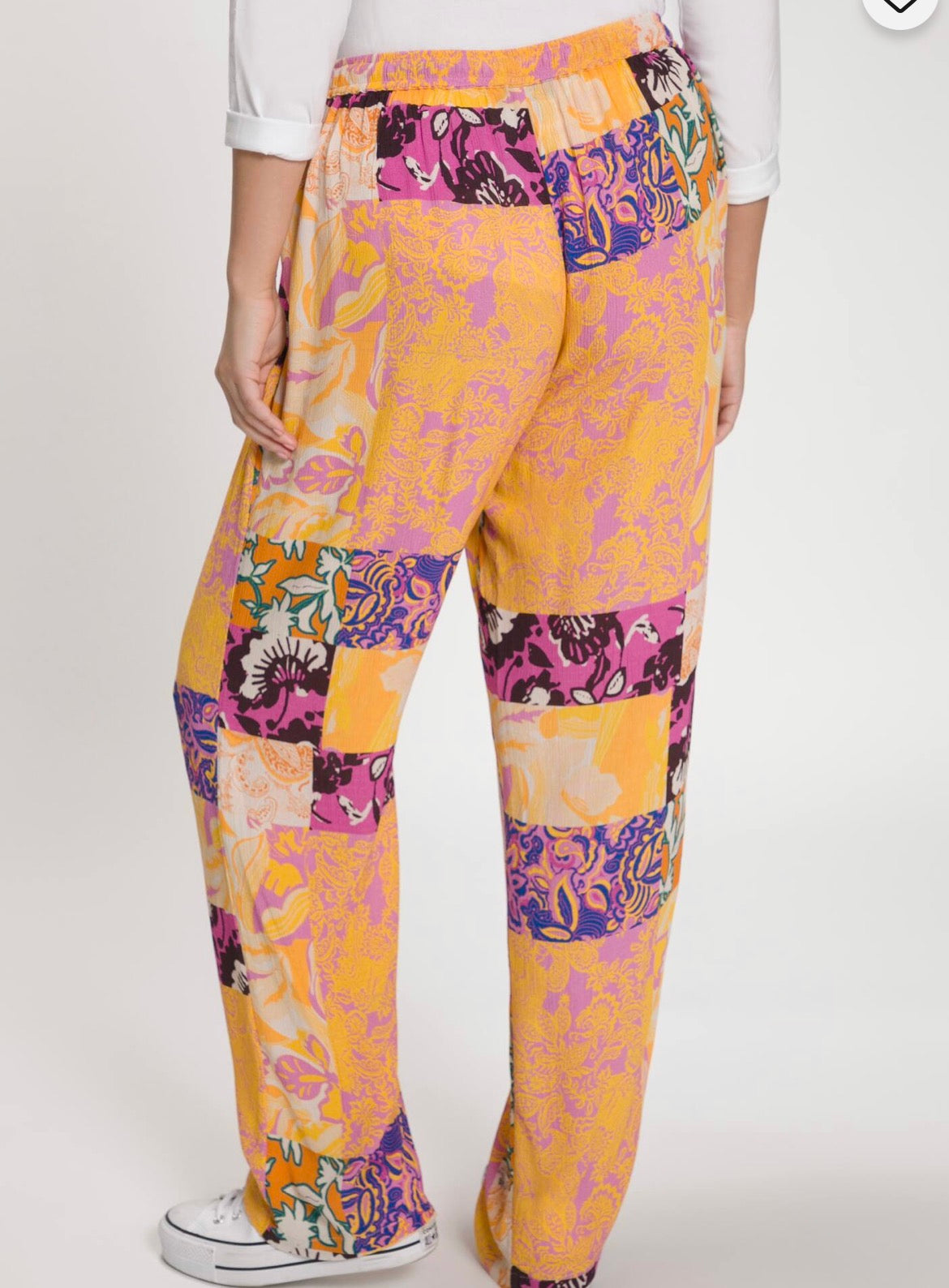 Ulla Popken Hose Gelb/Pink 809564 808 -U2-