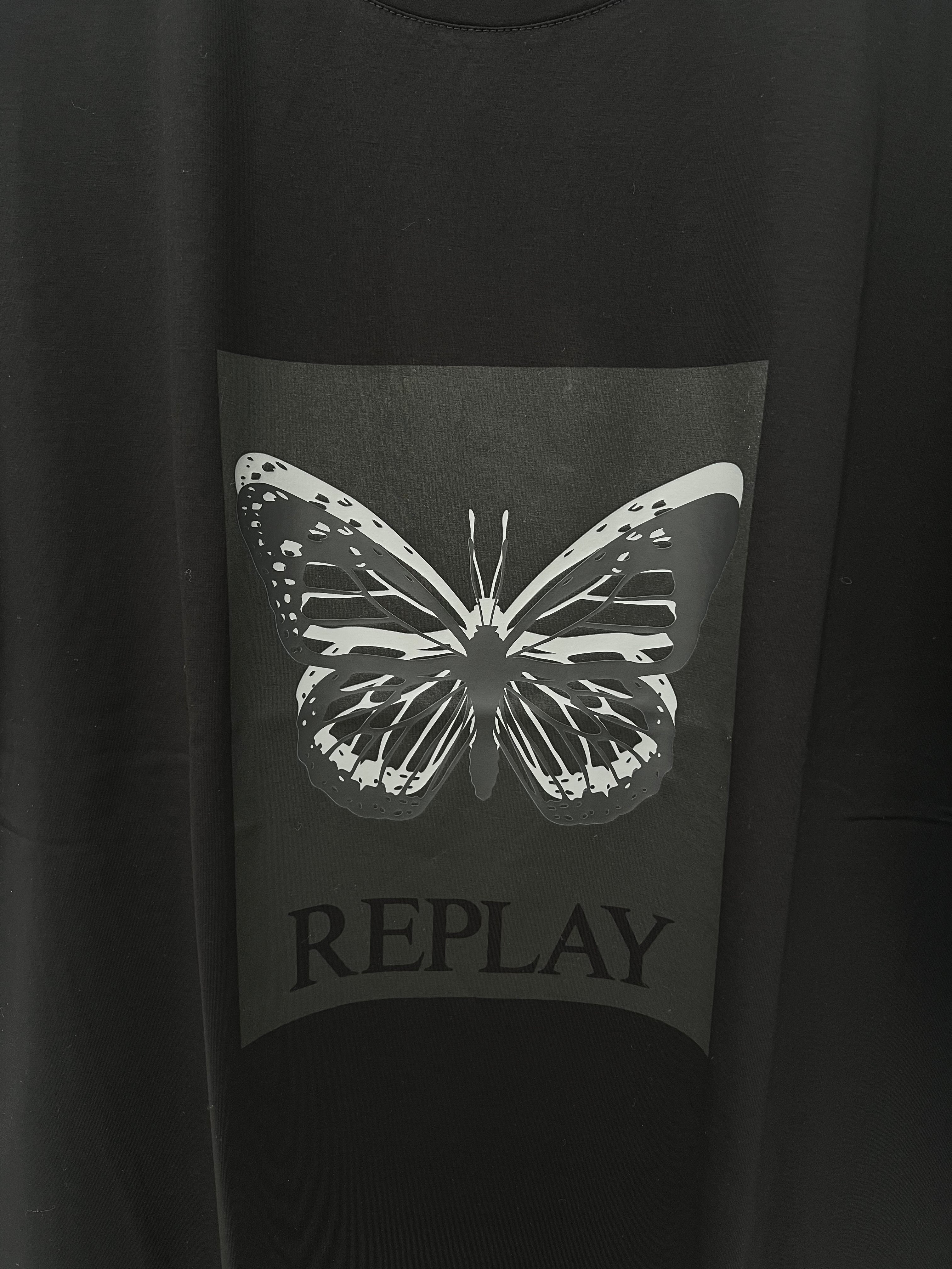 REPLAY Tshirt Butterfly Black GrXXL