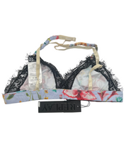 REPLAY Triangle Bralette mit Blumenmuster Spitze blau muster