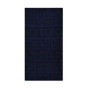 Iceberg Strandhandtuch Logo Handtuch 100% Baumwolle Schwarz / Navy / Rot