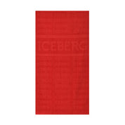 Iceberg Strandhandtuch Logo Handtuch 100% Baumwolle Schwarz / Navy / Rot