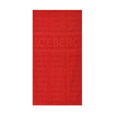 Iceberg Strandhandtuch Logo Handtuch 100% Baumwolle Schwarz / Navy / Rot