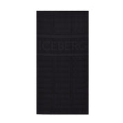 Iceberg Strandhandtuch Logo Handtuch 100% Baumwolle Schwarz / Navy / Rot
