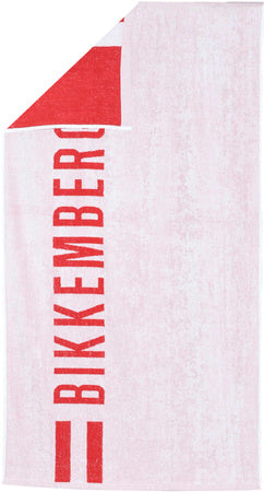 Bikkembergs Beachwear Strandhandtuch Logo 100% Baumwolle Rot / Weiß / Navy