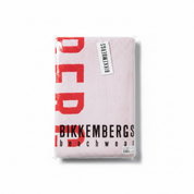 Bikkembergs Beachwear Strandhandtuch Logo 100% Baumwolle Rot / Weiß / Navy