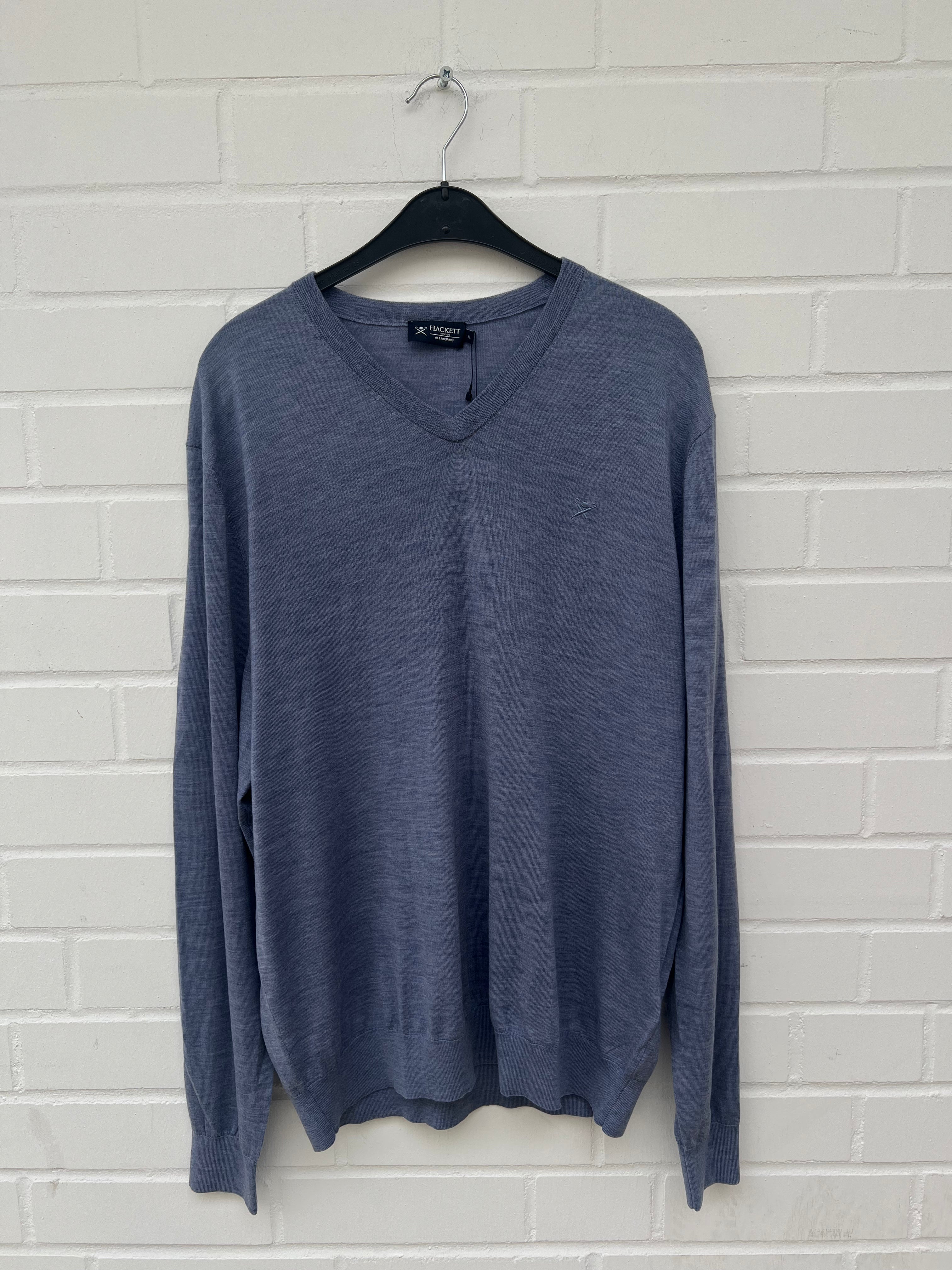 HACKETT LONDON Long Sleeve 100% Wool hellblau GrXL