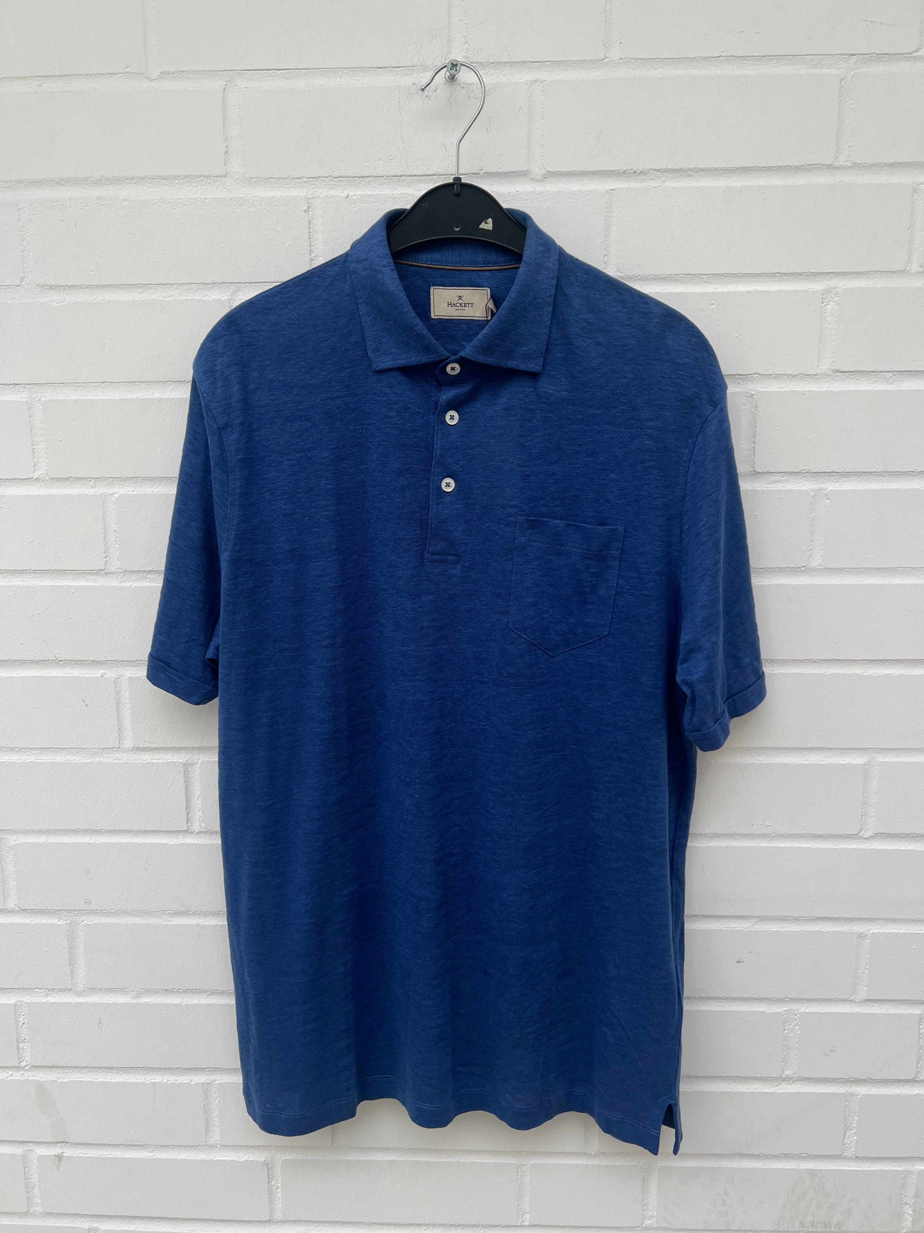 HACKETT LONDON Poloshirt 100% Leinen blau GrXL