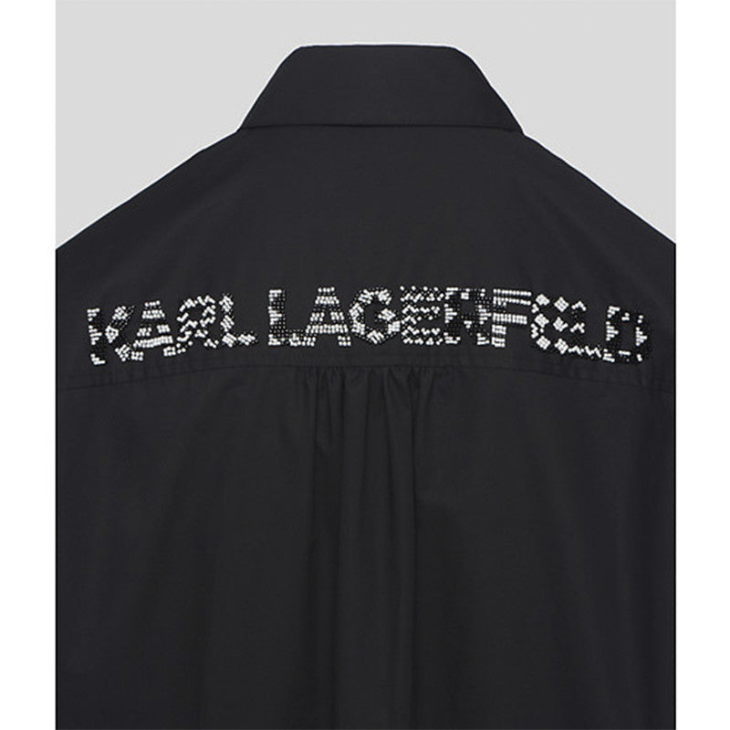 KARL LAGERFELD Tunic Shirt Hemdkleid 100% Cotton schwarz