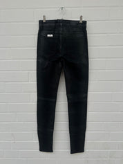 KARL LAGERFELD Leopard Print Skinny Denim Jeans grau schwarz