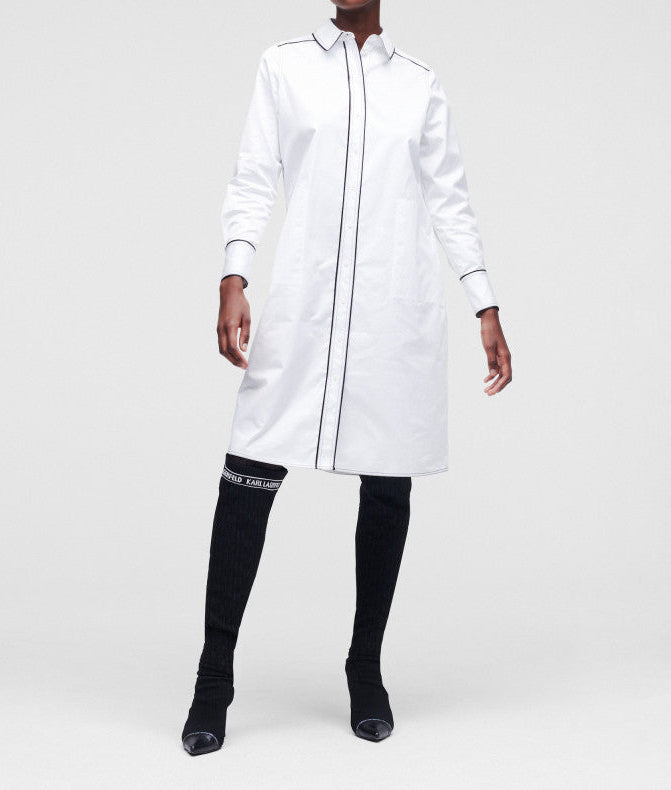 KARL LAGERFELD Shirtdress Tshirtkleid 100% Cotton weiß Gr42