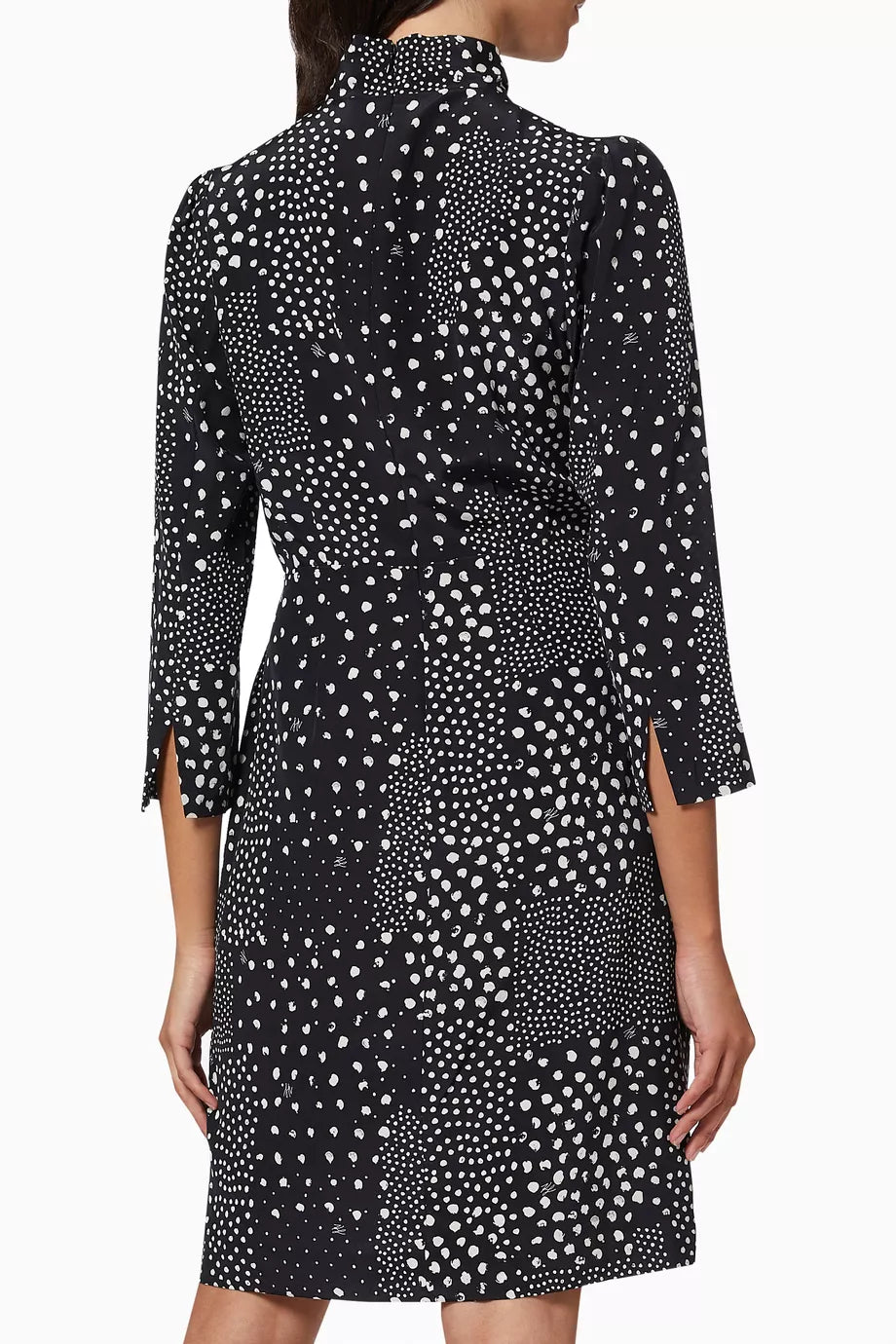 KARL LAGERFELD Long Sleeved Silk Kleid Gr42