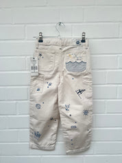 RALPH LAUREN Kids Print Wide Hose weiß Gr6/117-123cm