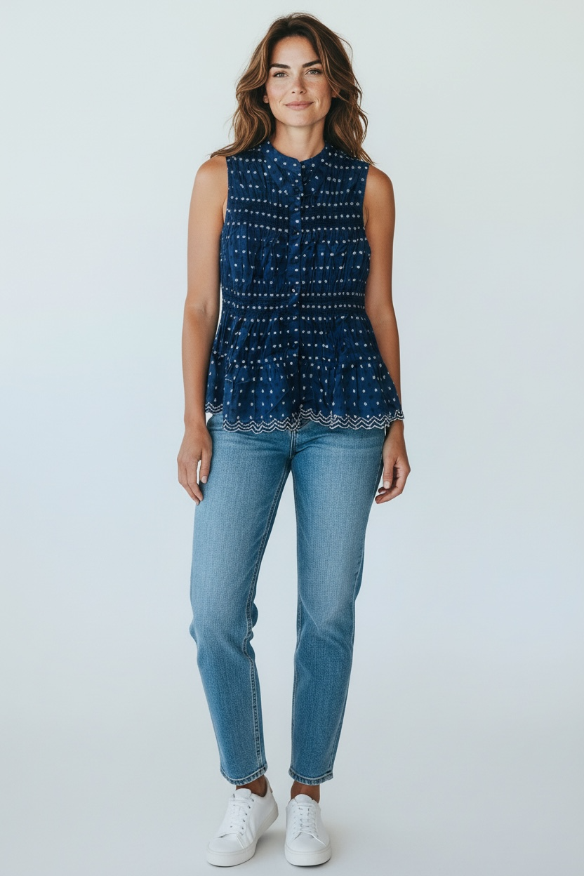 Vero Moda Curve Bluse kurzarm in Blau Gr46