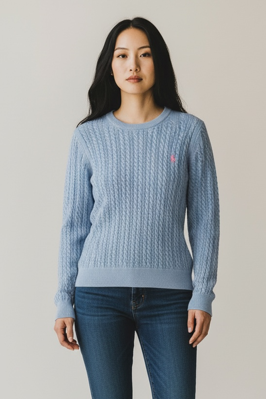 DAMEN RALPH LAUREN Strickpullover hellblau
